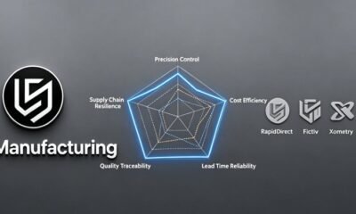 Radar chart comparison of LS Precision vs other fabrication platforms in precision, cost, delivery, quality, and resilience for 2026.